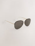 Brown aviator sunglasses with gold-tone metal frame, imported from the UK