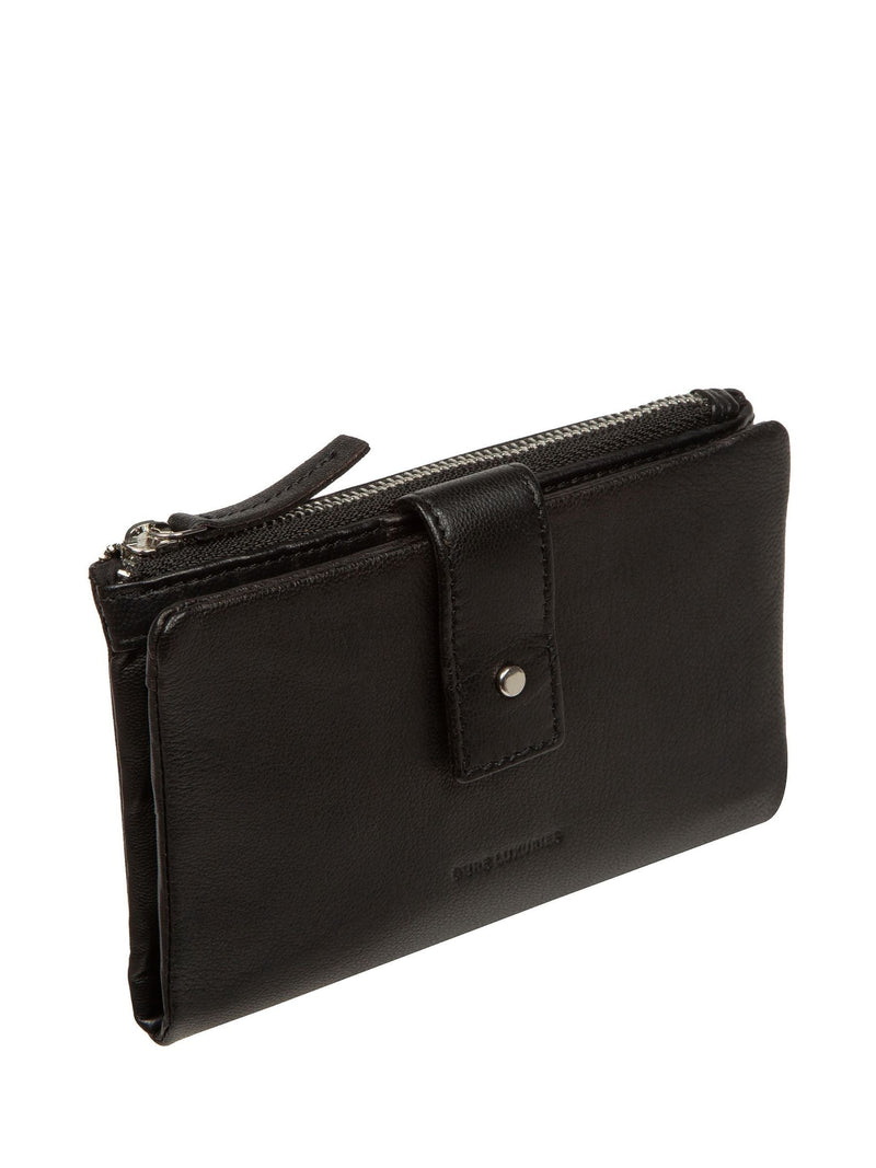 Pure Luxuries London black Zaria leather purse (British brand)