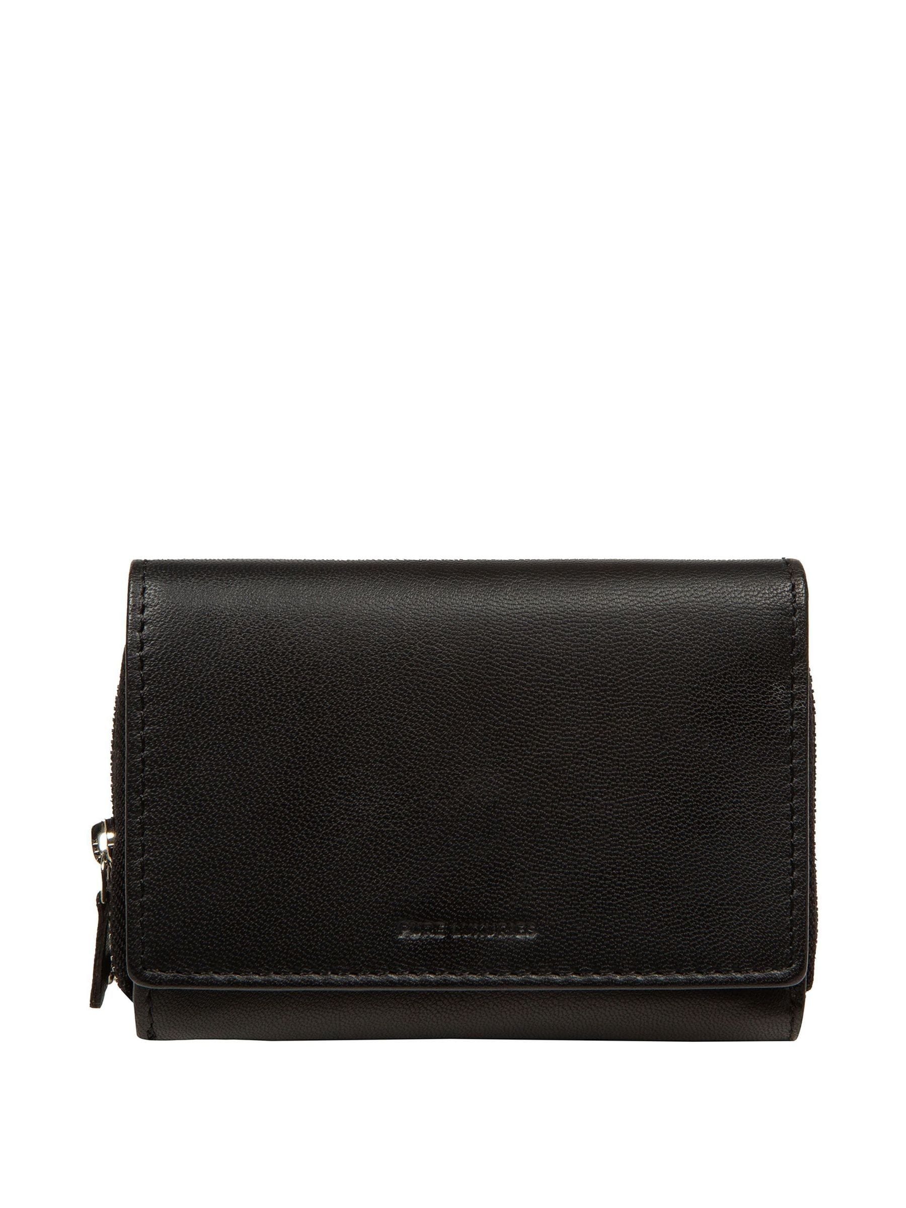 Pure Luxuries London Black Elise Leather Purse