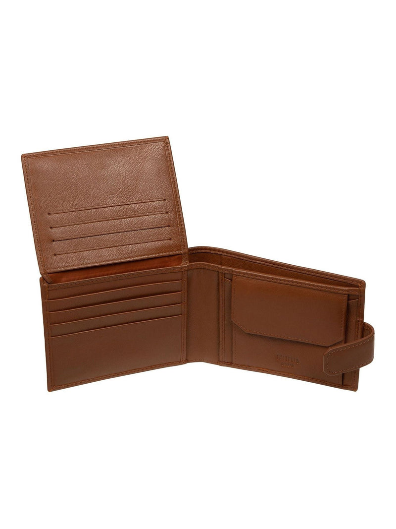 Cultured London brown Max leather wallet, UK version
