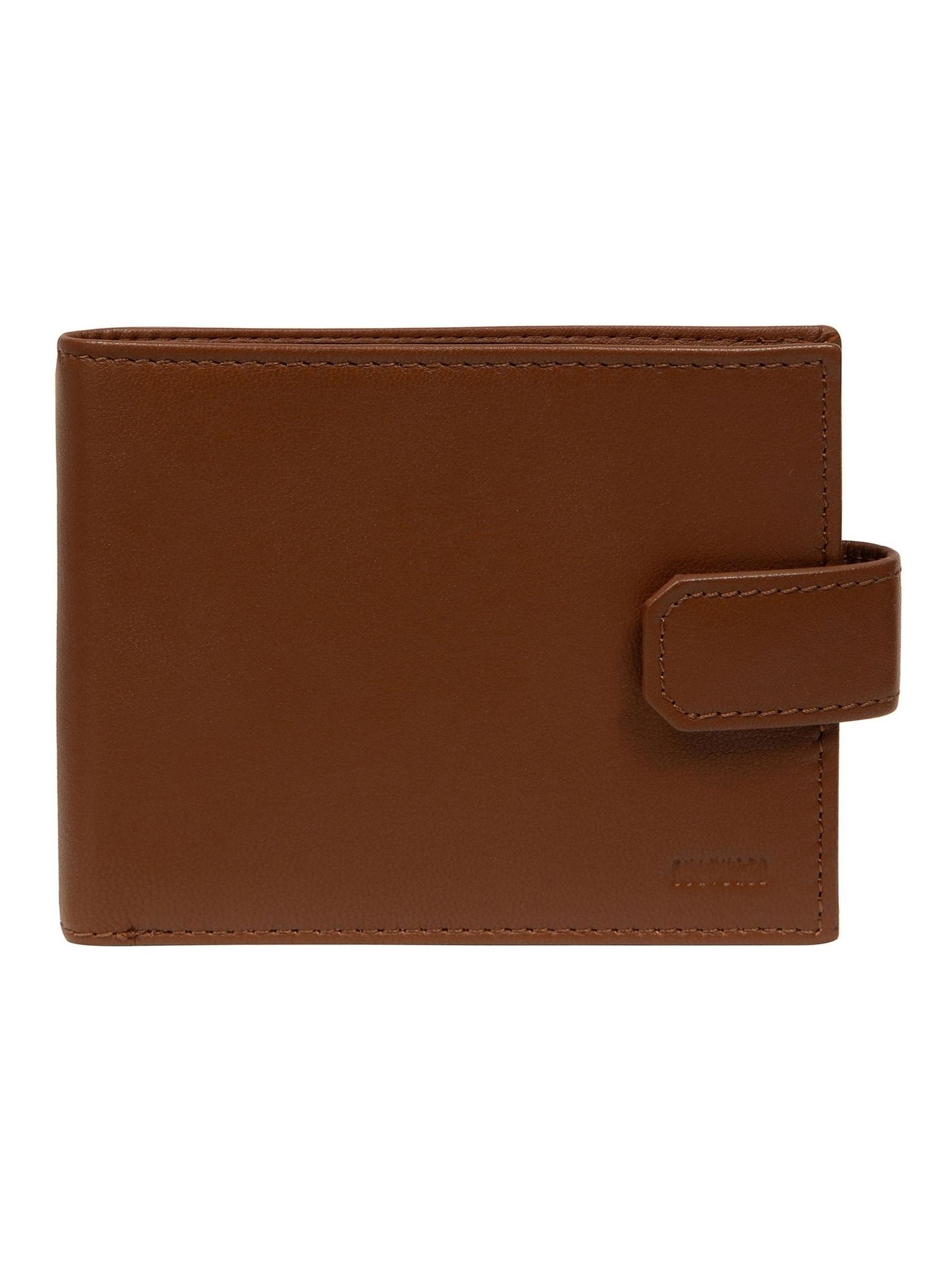 Cultured London brown Max leather wallet, UK version