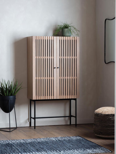 Meuble armoire à cocktail Gallery Home Natural Sakura 2 portes