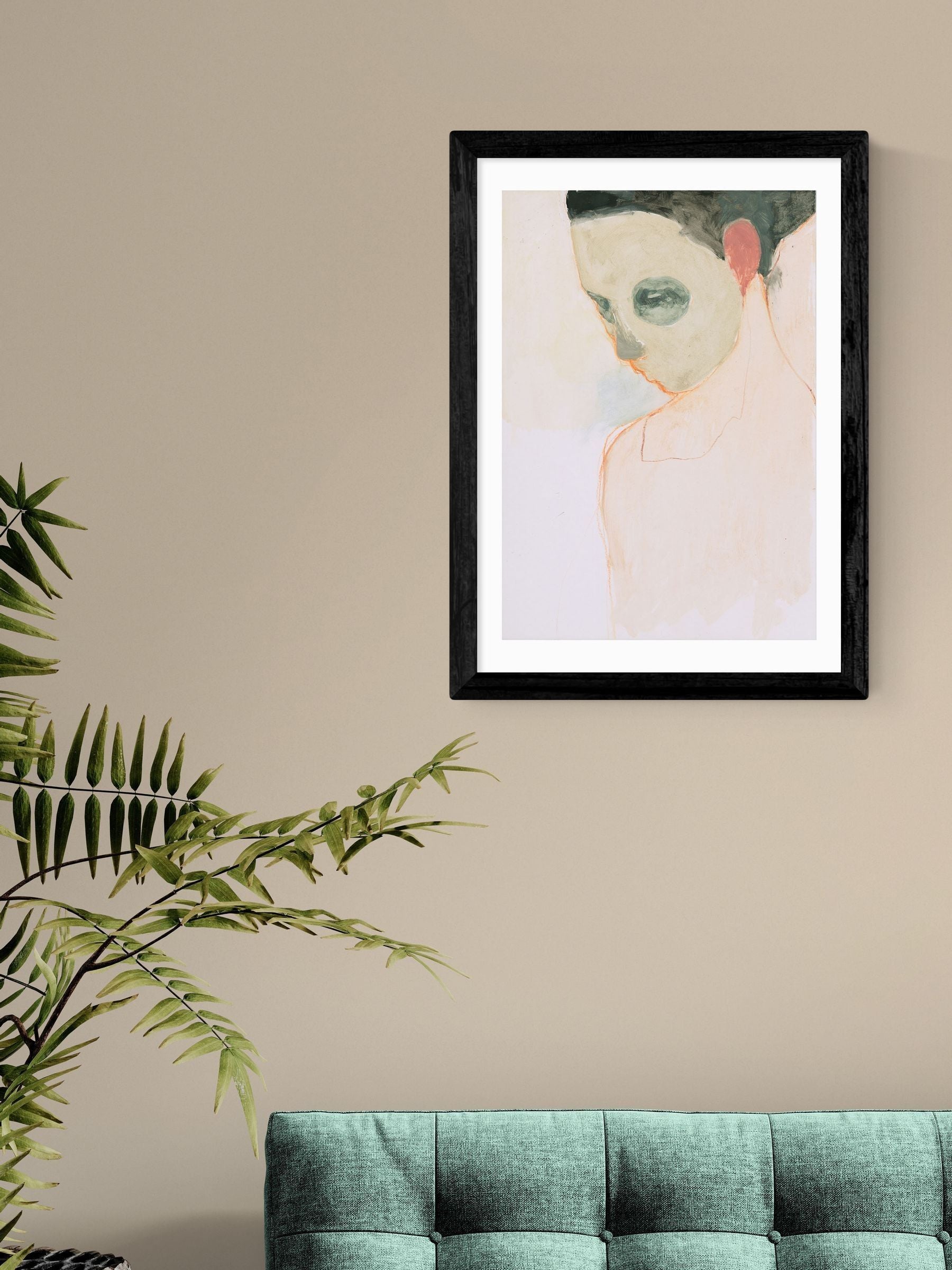 East End Prints White Nude Portrait Wall Art Print