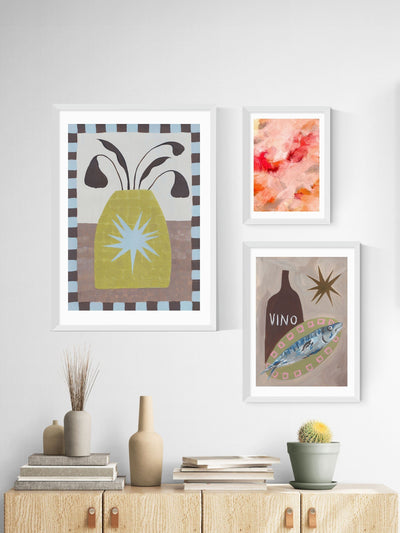 East End Prints Weißes abstraktes Gemälde I Wandkunst-Druck von Iris Lehnhardt