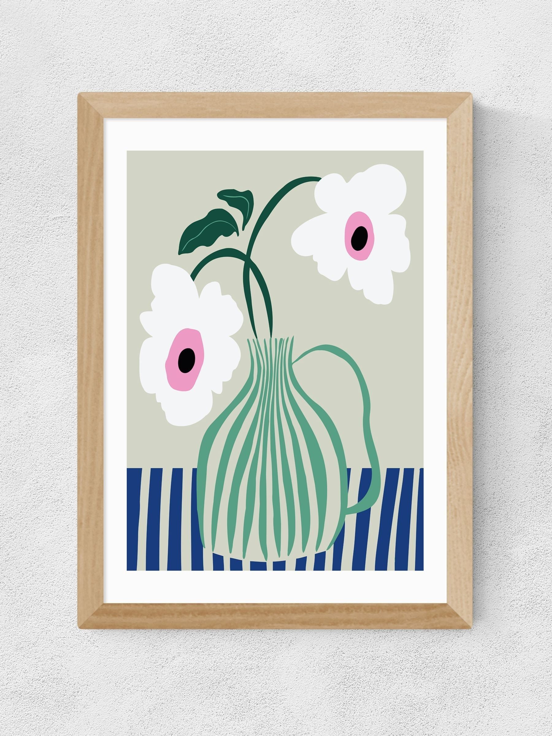 East End Prints Black Floral Pottery Delight art print - British product