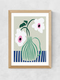 East End Prints Black Floral Pottery Delight art print - British product