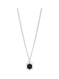 Bartlett London black waterproof hexagon curb chain necklace 49-52cm - British product