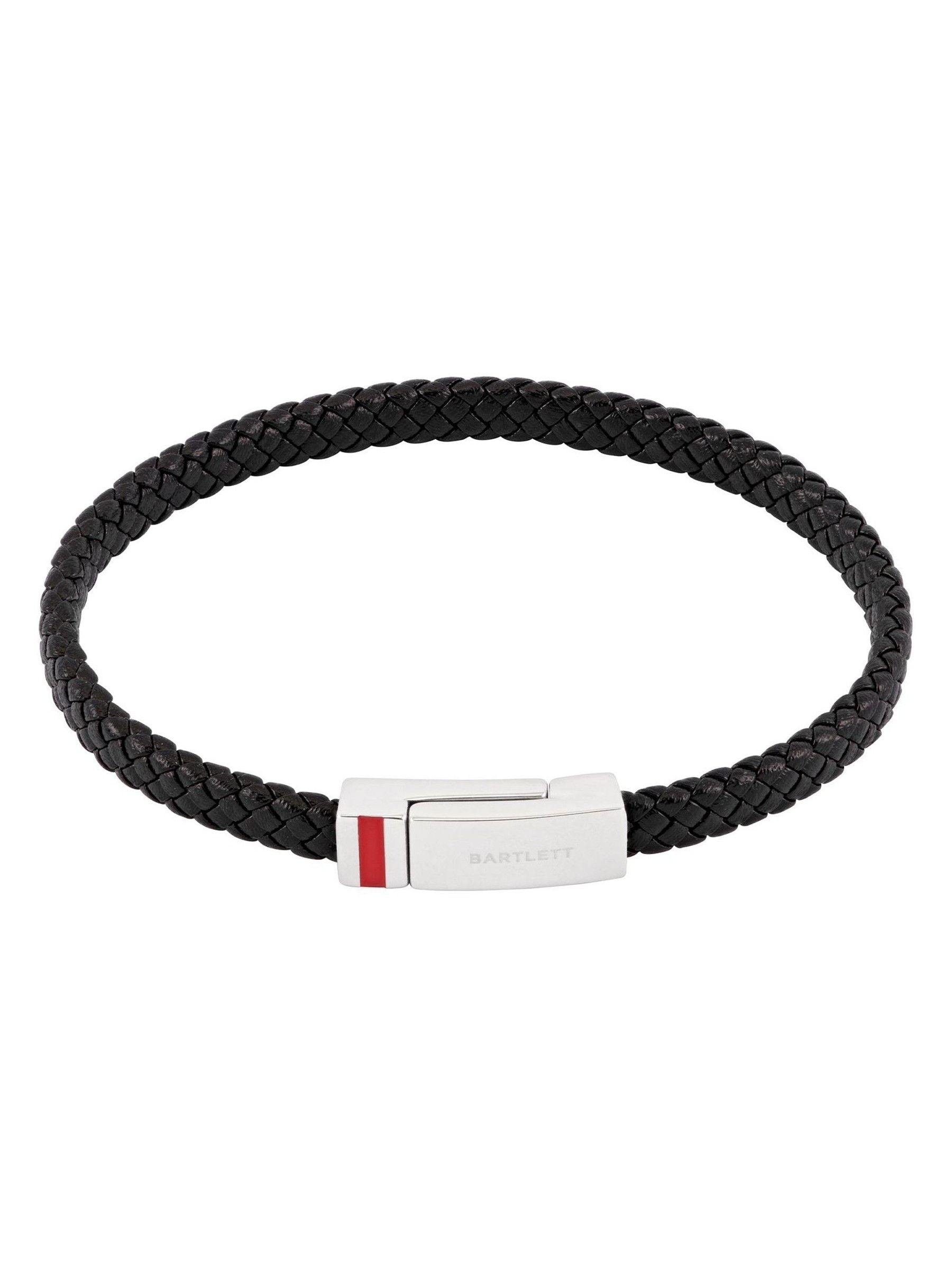 Bartlett Black Flat Wrap Bracelet With Enamel Detail