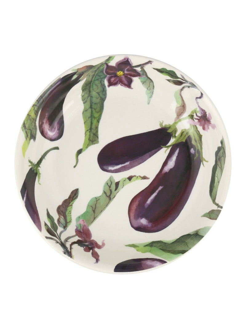 Emma Bridgewater cream aubergine flowers medium pasta bowl - British product