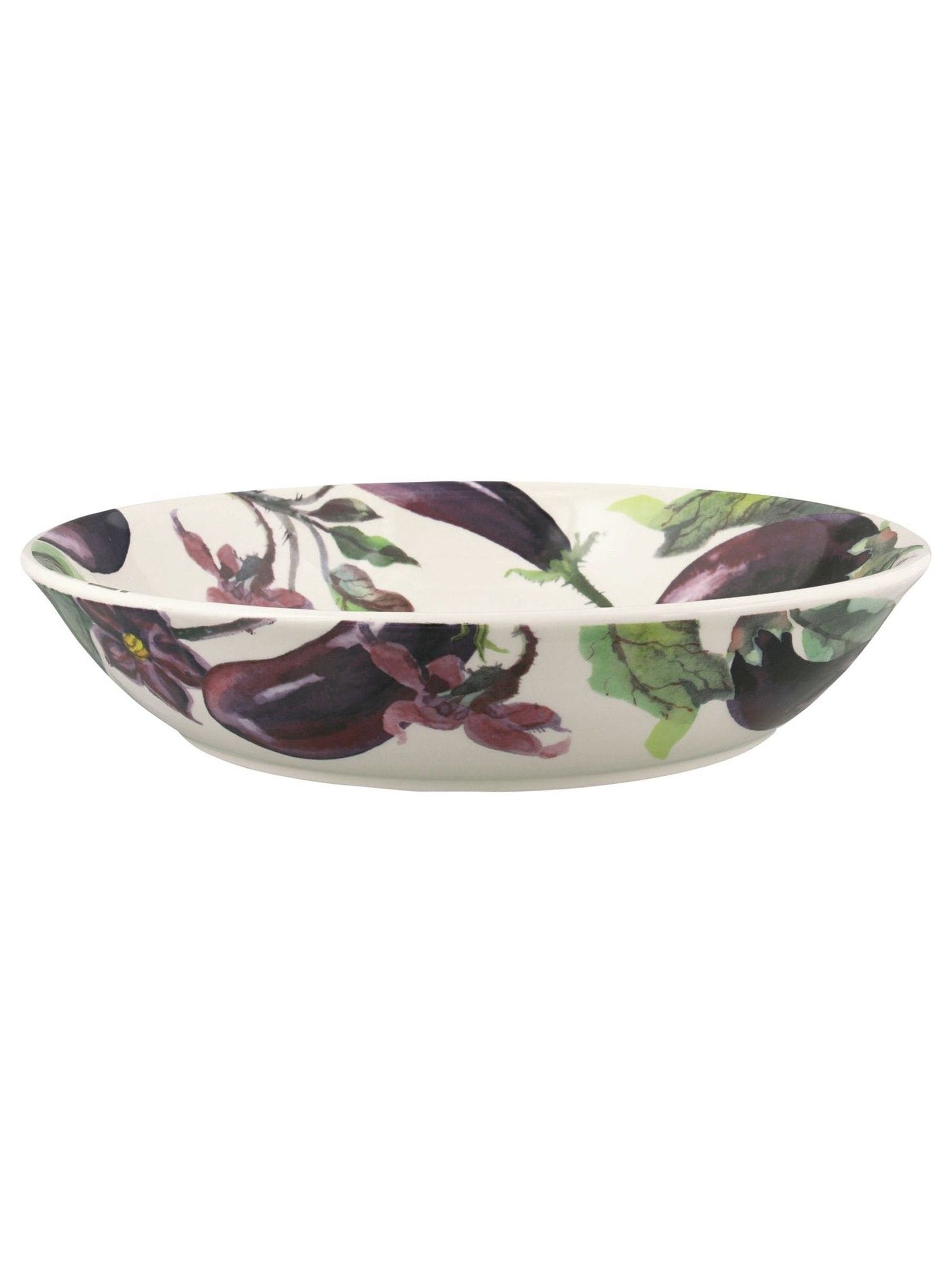 Emma Bridgewater cream aubergine flowers medium pasta bowl - British product