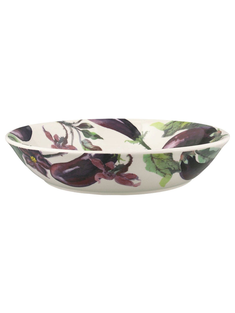 Emma Bridgewater cream aubergine flowers medium pasta bowl - British product