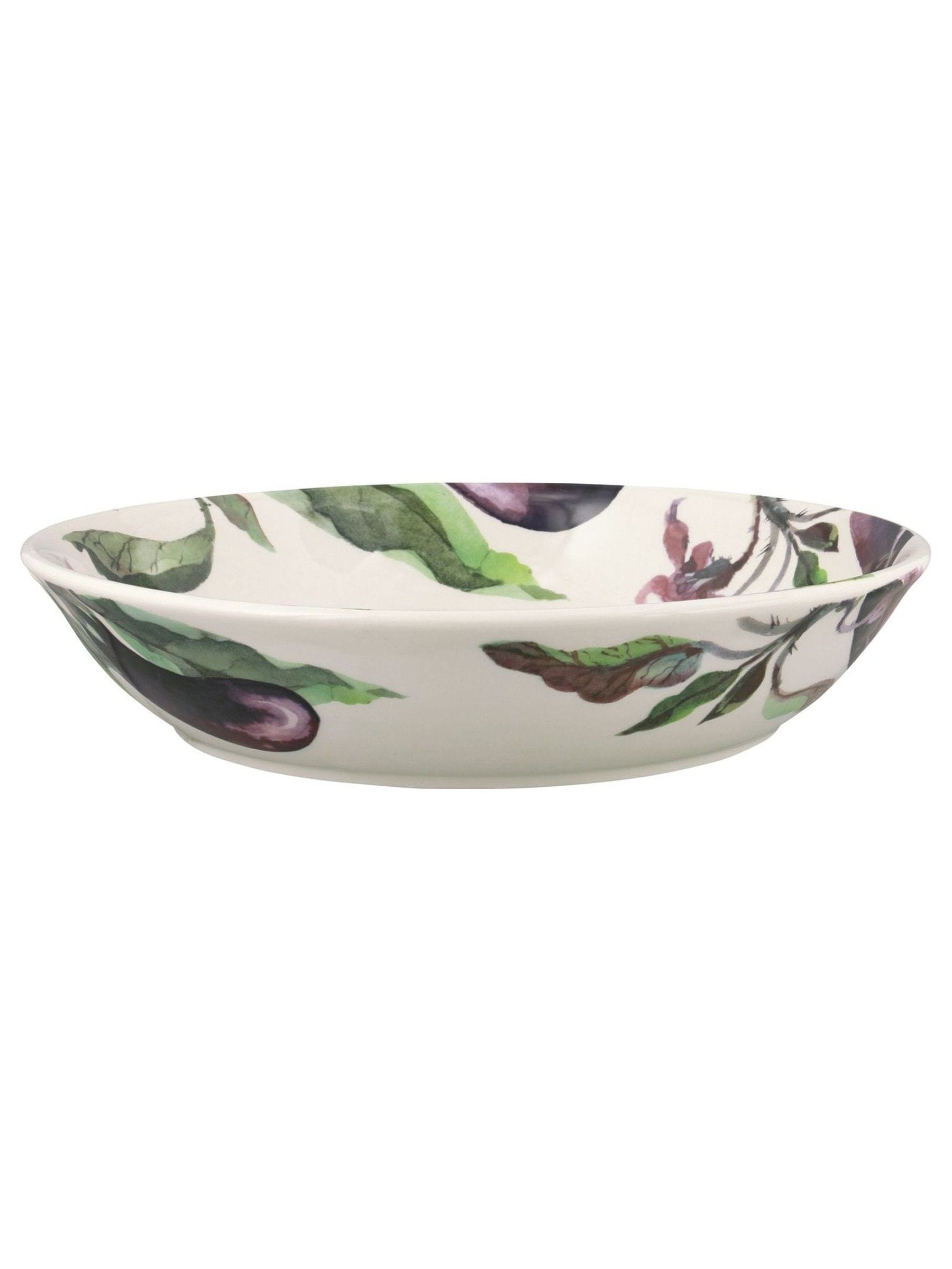 Emma Bridgewater cream aubergine flowers medium pasta bowl - British product
