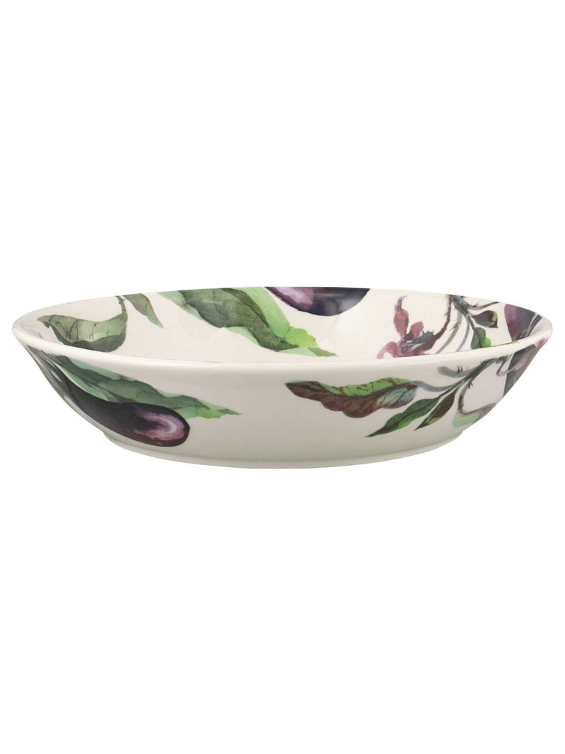 Emma Bridgewater cream aubergine flowers medium pasta bowl - British product