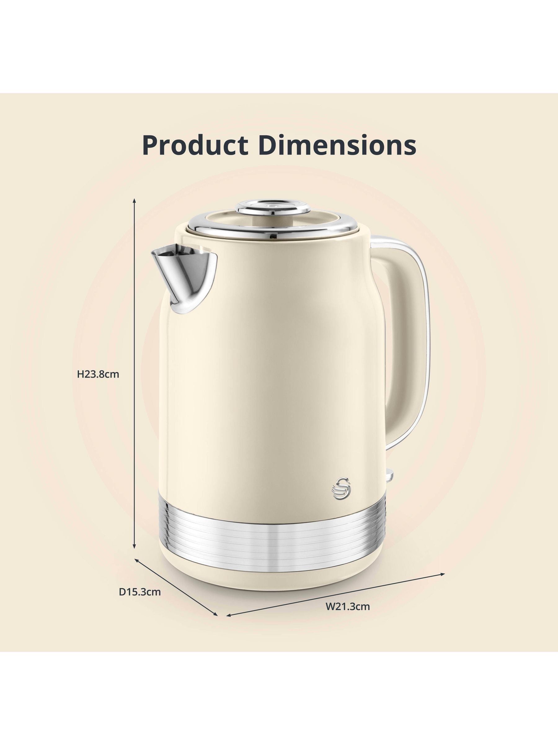 Swan cream retro jug kettle 1.7L (British brand)