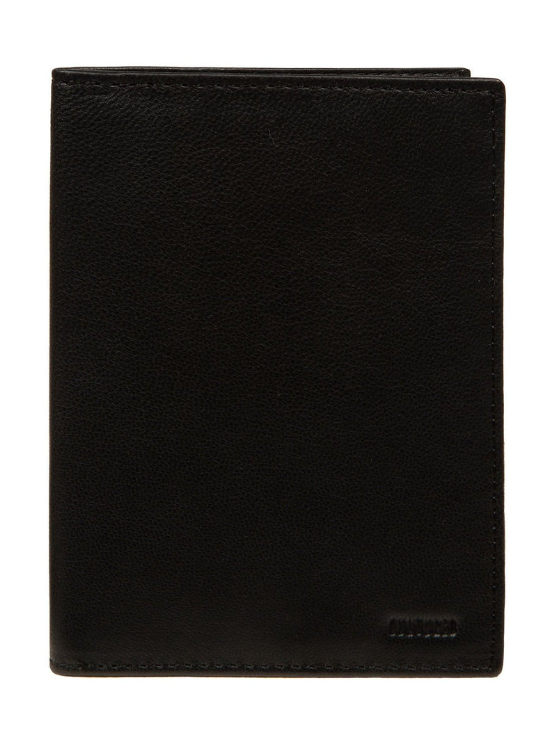 Cultured London Black Leather Passport Holder