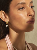 Gold tone waterproof pearl drop earrings - British product