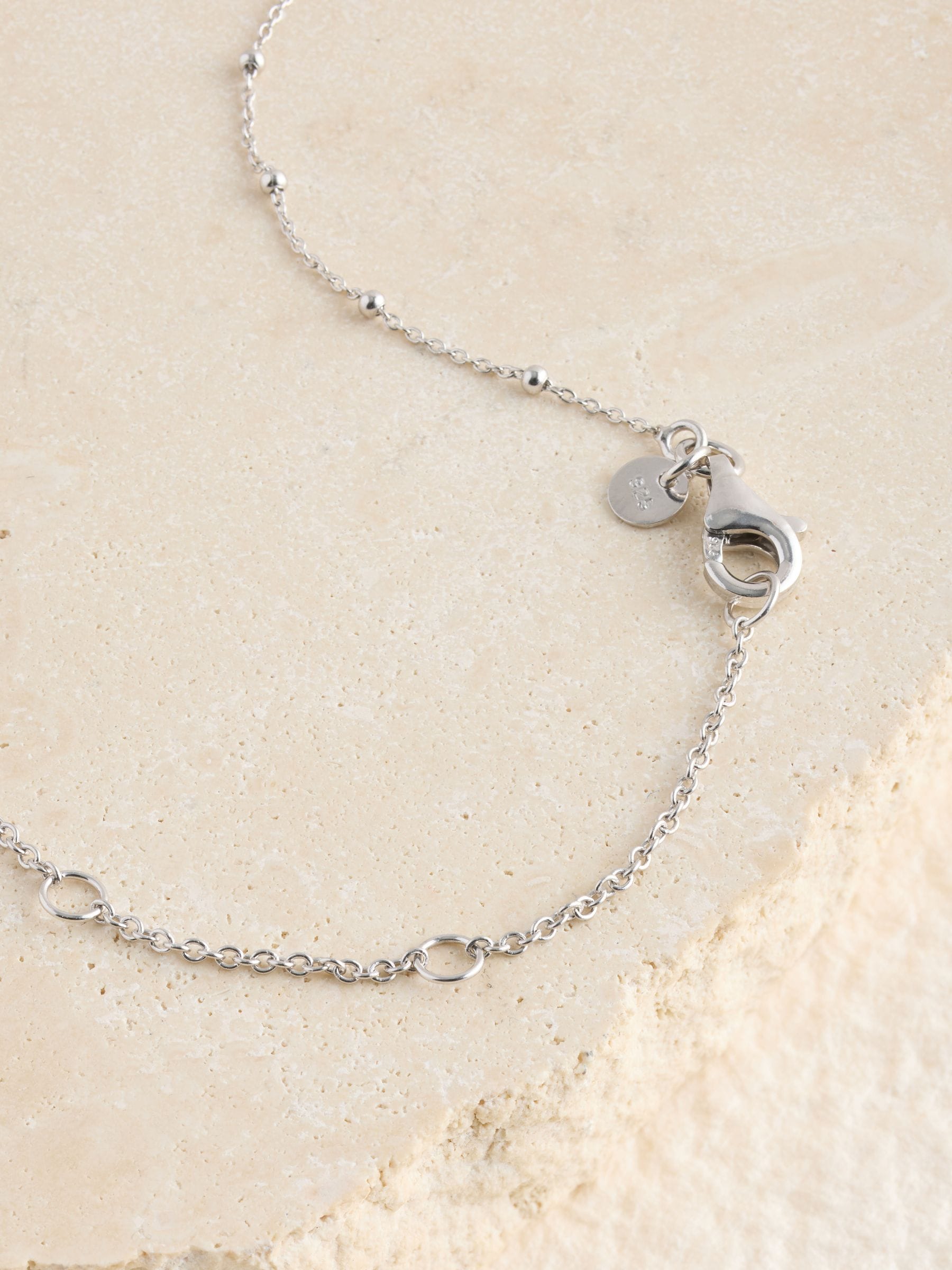 Sterling silver opal drop necklace with ball chain - British product