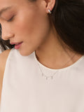 Sterling silver opal drop necklace with ball chain - British product