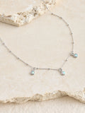Sterling silver opal drop necklace with ball chain - British product