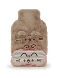 Pusheen brown hot water bottle with eye mask, UK version