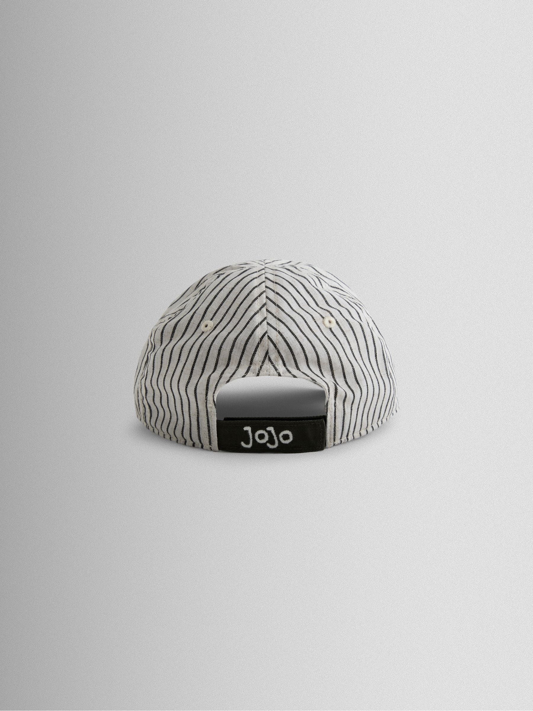 JoJo Maman Bébé ecru striped baby cap (British brand)