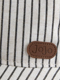 JoJo Maman Bébé ecru striped baby cap (British brand)
