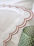 Christy cotton sateen pillowcase pair scalloped edge, UK version
