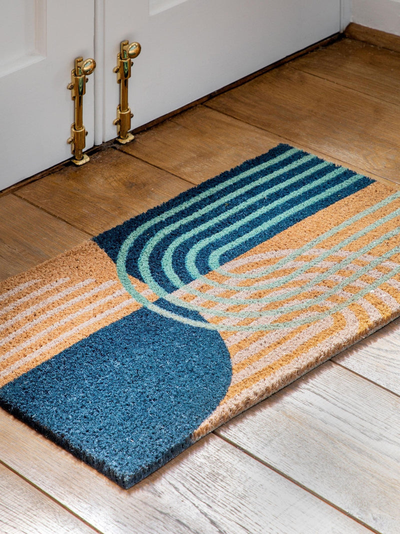 Gallery Home Blue Nevada Arch coir doormat 40cm, imported from the UK