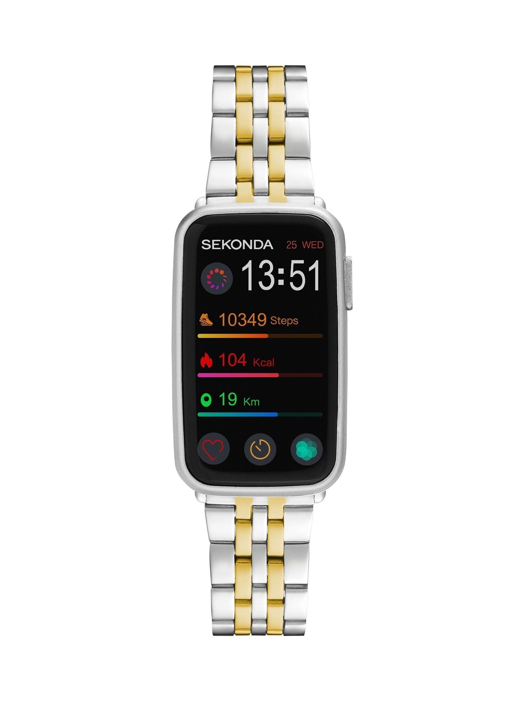 Unisex Rectangular Smartwatch with Wellness Tracking and Smart Features, 26mm with Bracelet