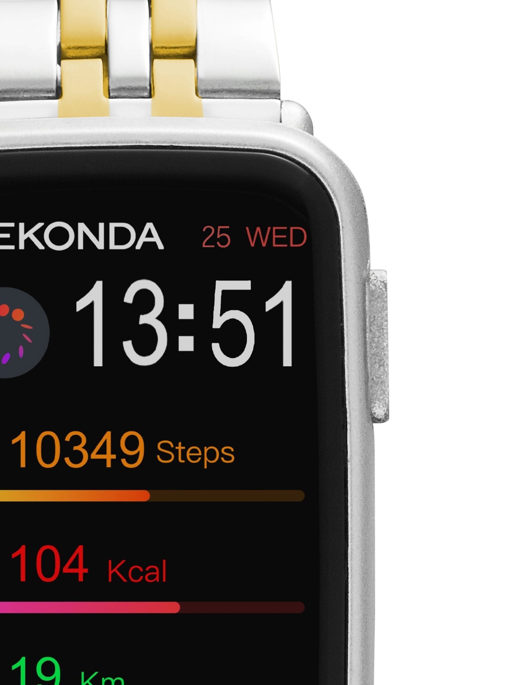Unisex Rectangular Smartwatch with Wellness Tracking and Smart Features, 26mm with Bracelet