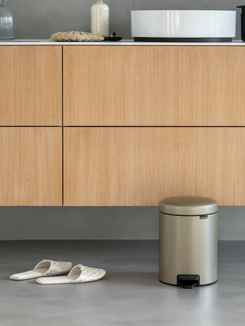 Brabantia metallic gold pedal bin 5L - British product