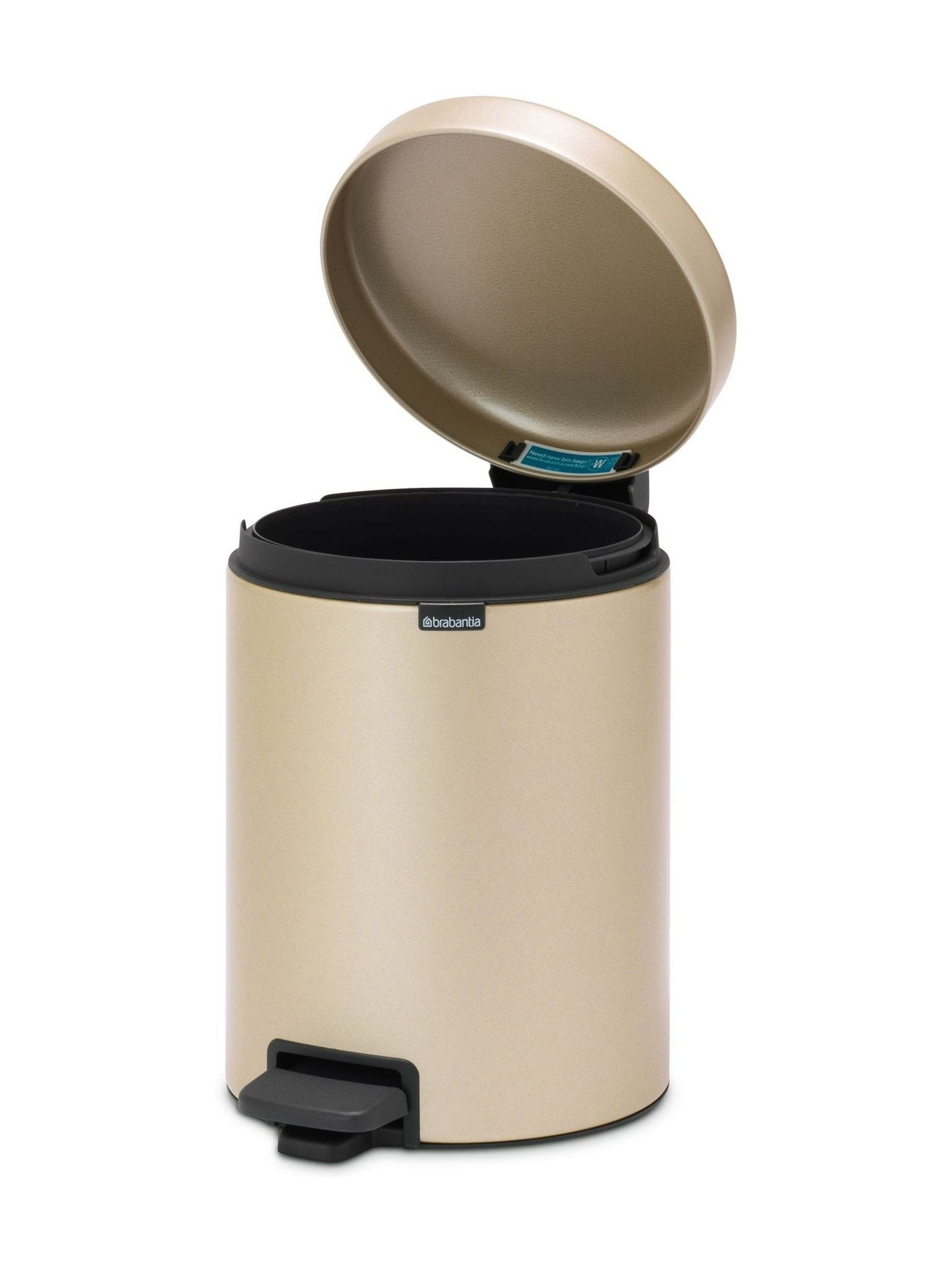 Brabantia metallic gold pedal bin 5L - British product