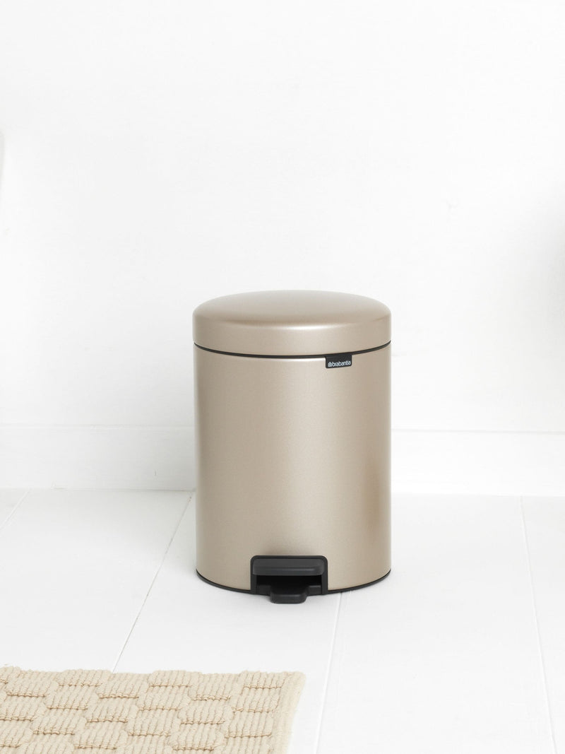 Brabantia metallic gold pedal bin 5L - British product