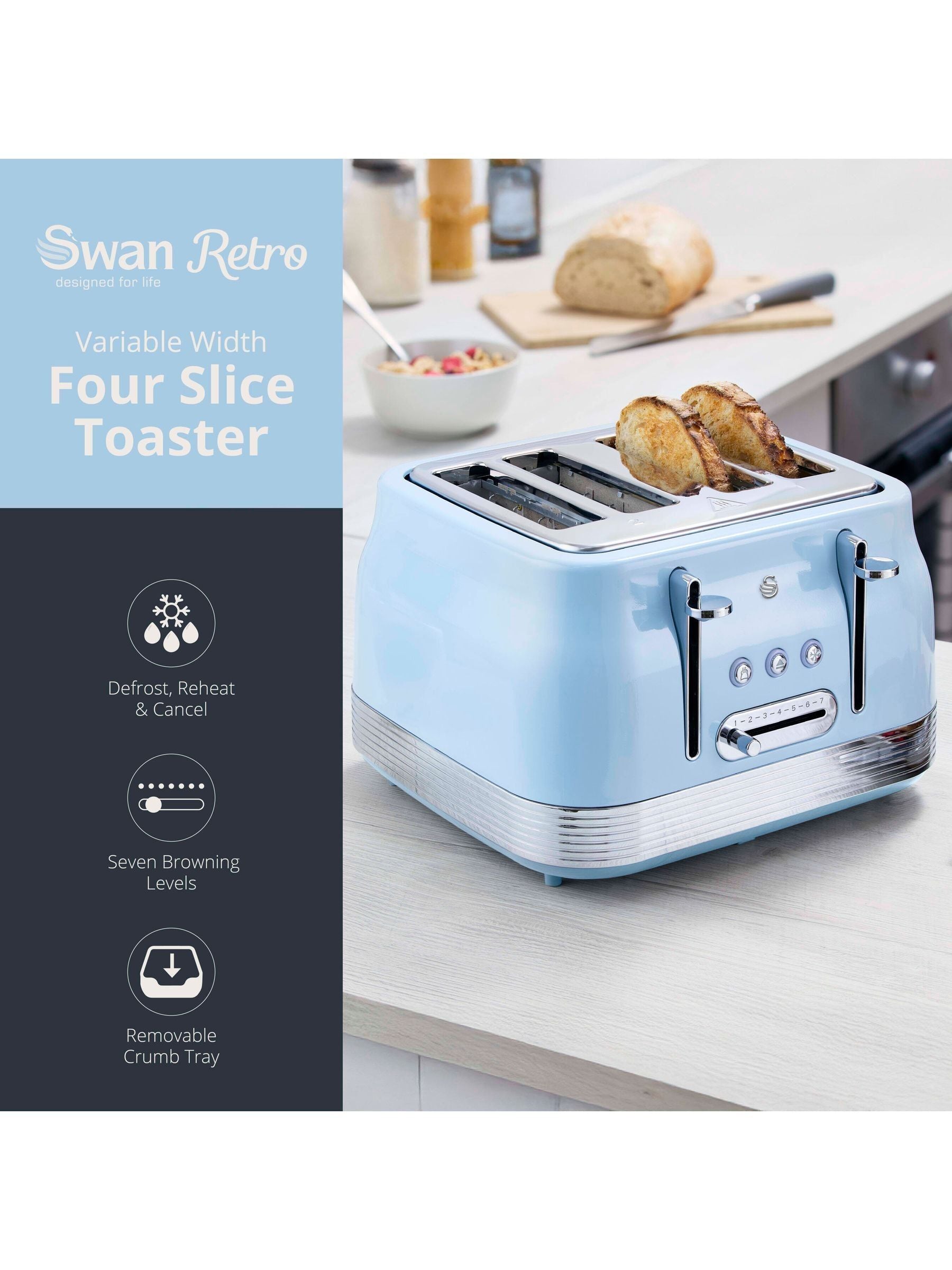 Swan Retro 4 Slice Toaster, UK version