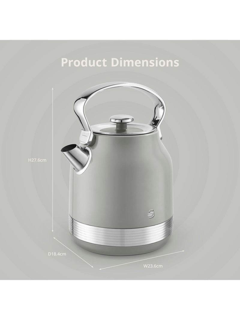 Swan Green Retro Traditional electric kettle 1.7L (British brand)