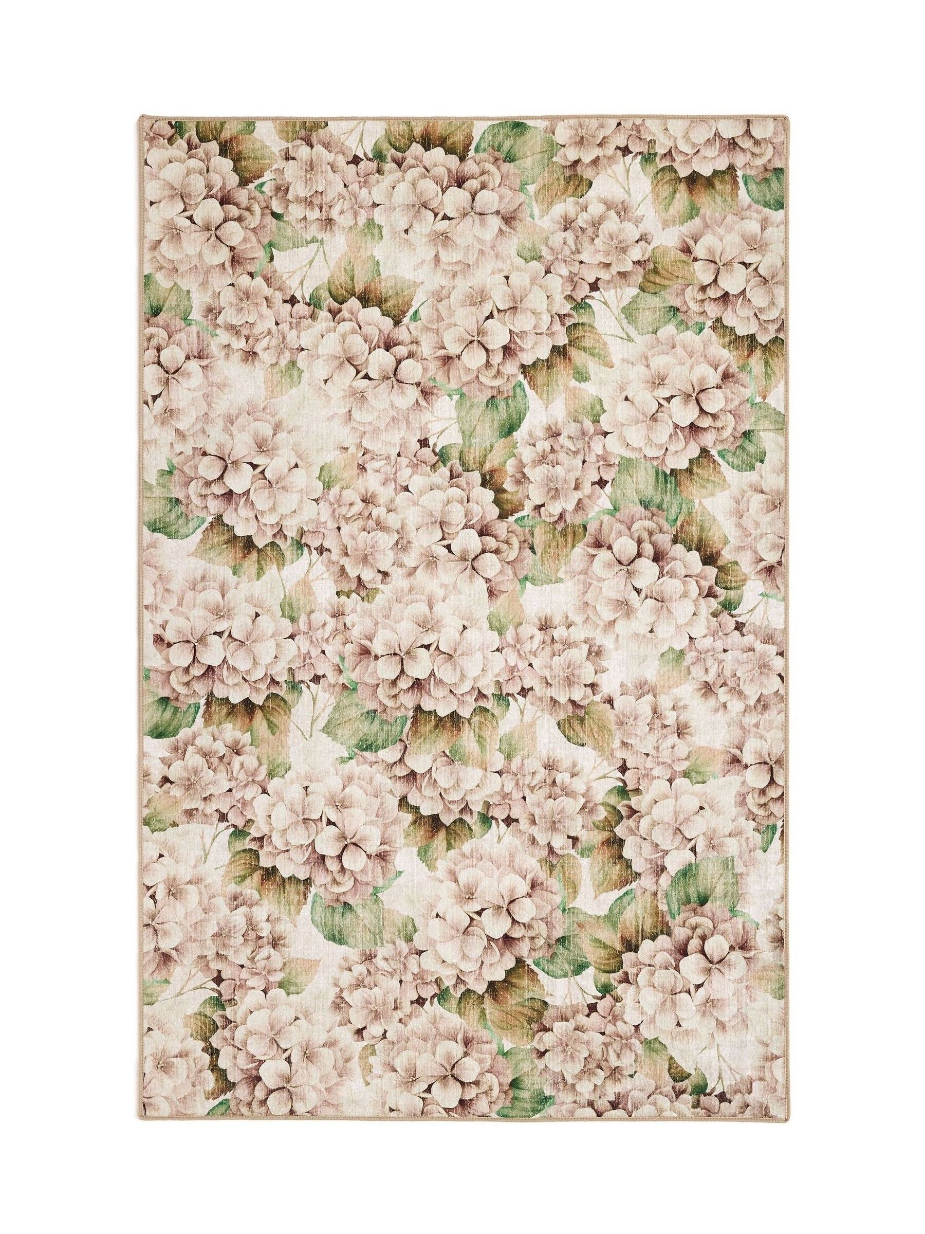 Hug Rug blush pink wild hydrangea rug - British product
