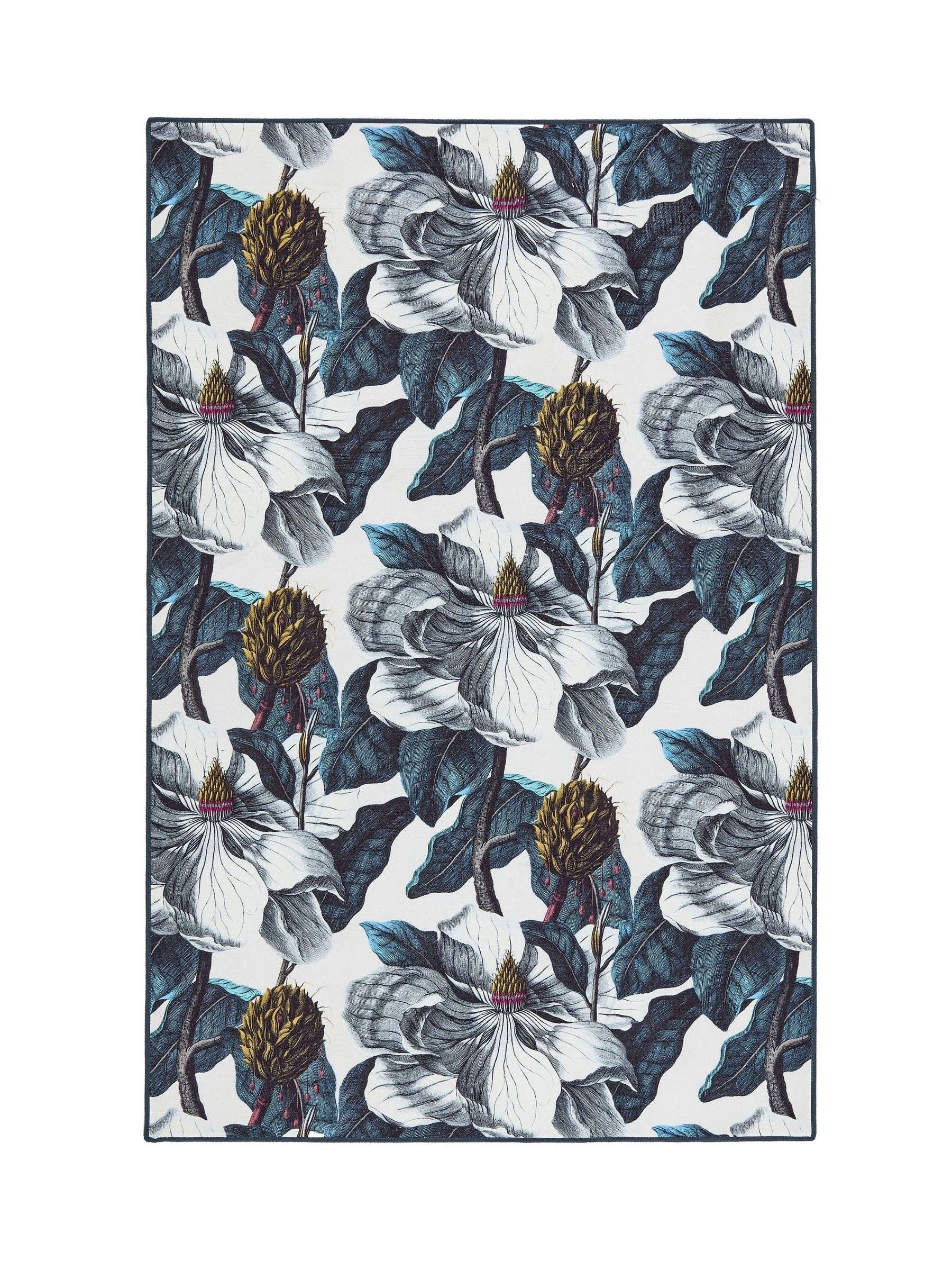 Hug Rug Navy Magnolia garden rug, UK version
