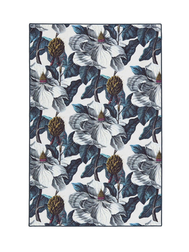 Hug Rug Navy Magnolia garden rug, UK version