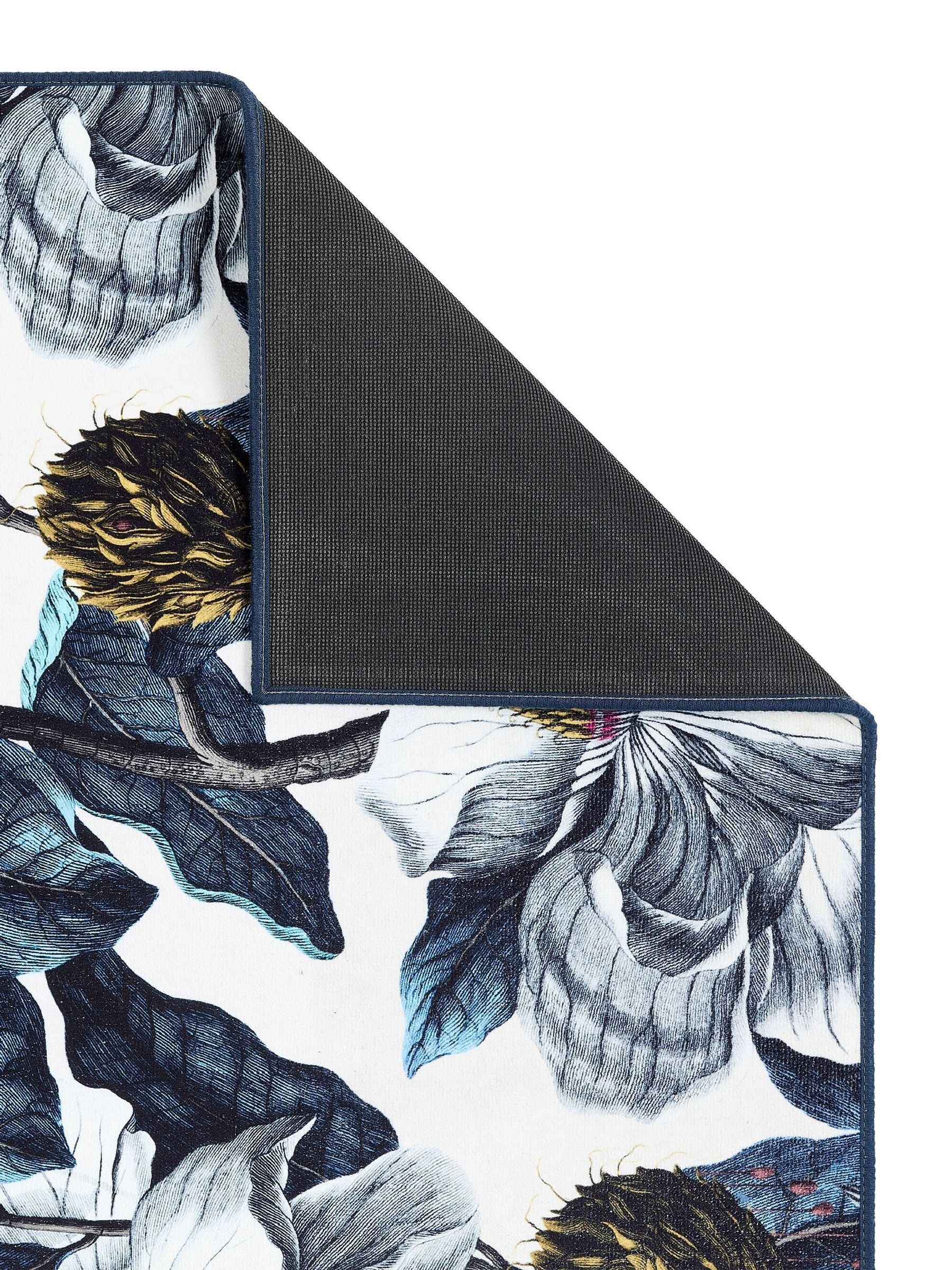Hug Rug Navy Magnolia garden rug, UK version