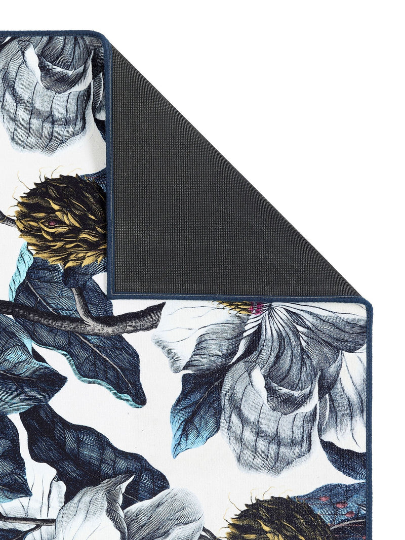 Hug Rug Navy Magnolia garden rug, UK version