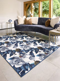 Hug Rug Navy Magnolia garden rug, UK version