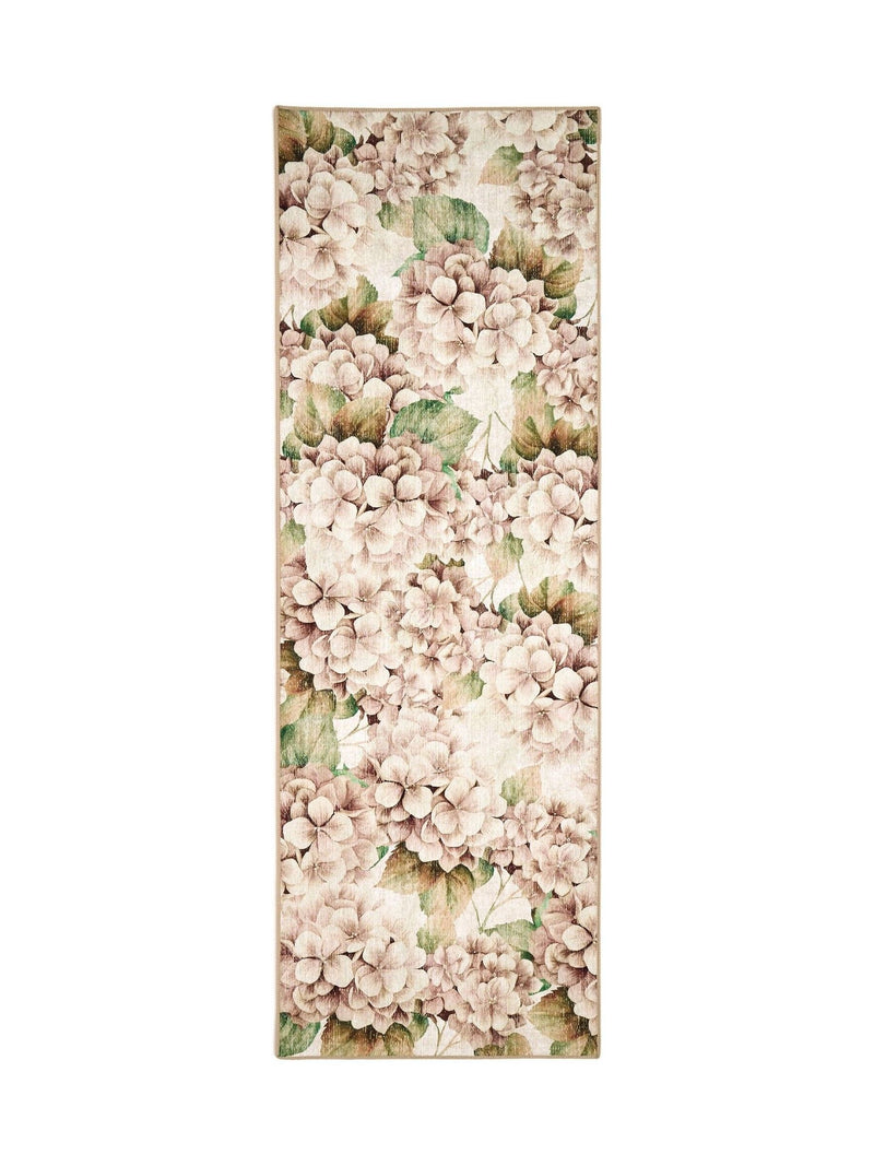 Hug Rug blush pink wild hydrangea runner 75x220cm, imported from the UK