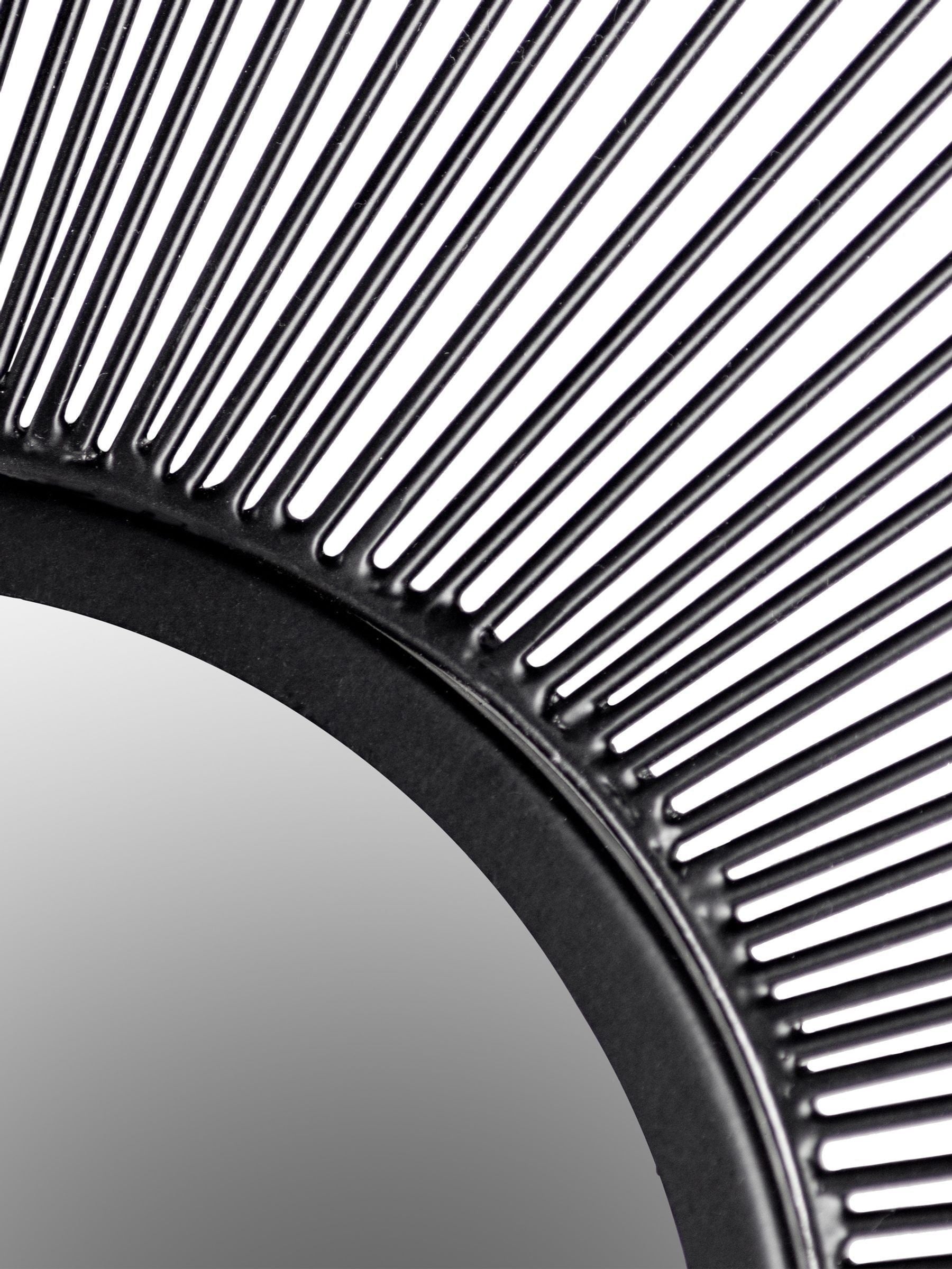 Paoletti black wire wall mirror 70cm, imported from the UK