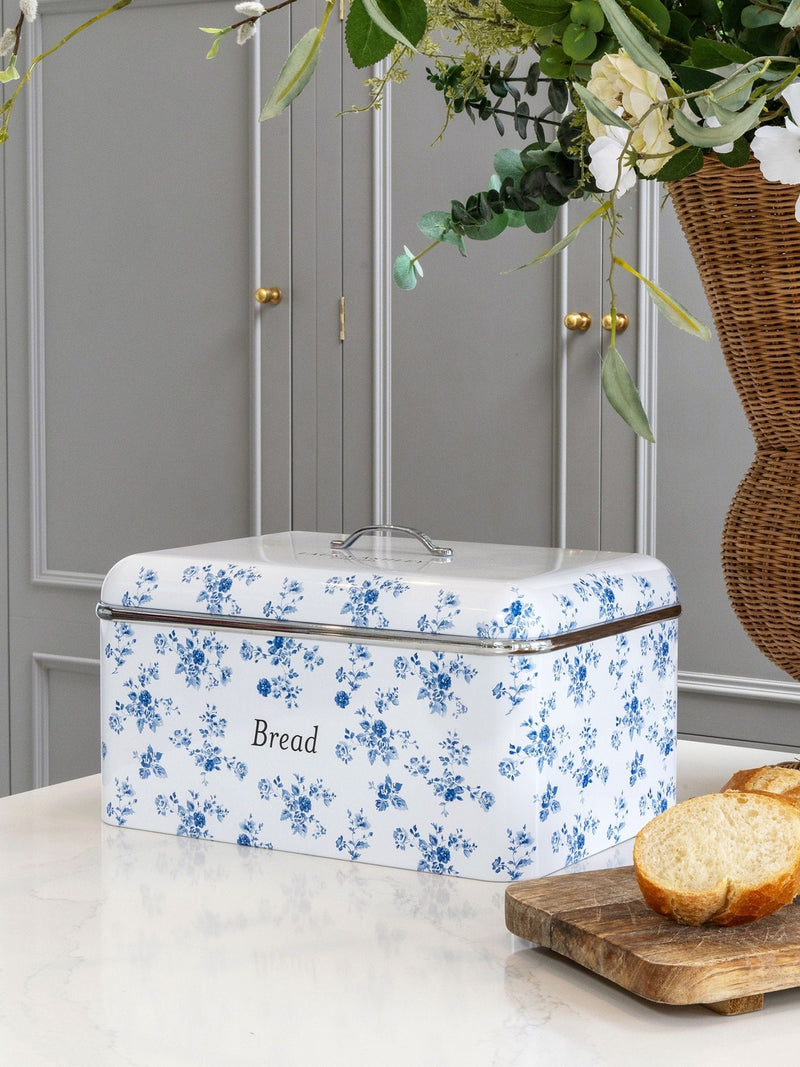 Laura Ashley China Rose bread bin stainless steel, UK version