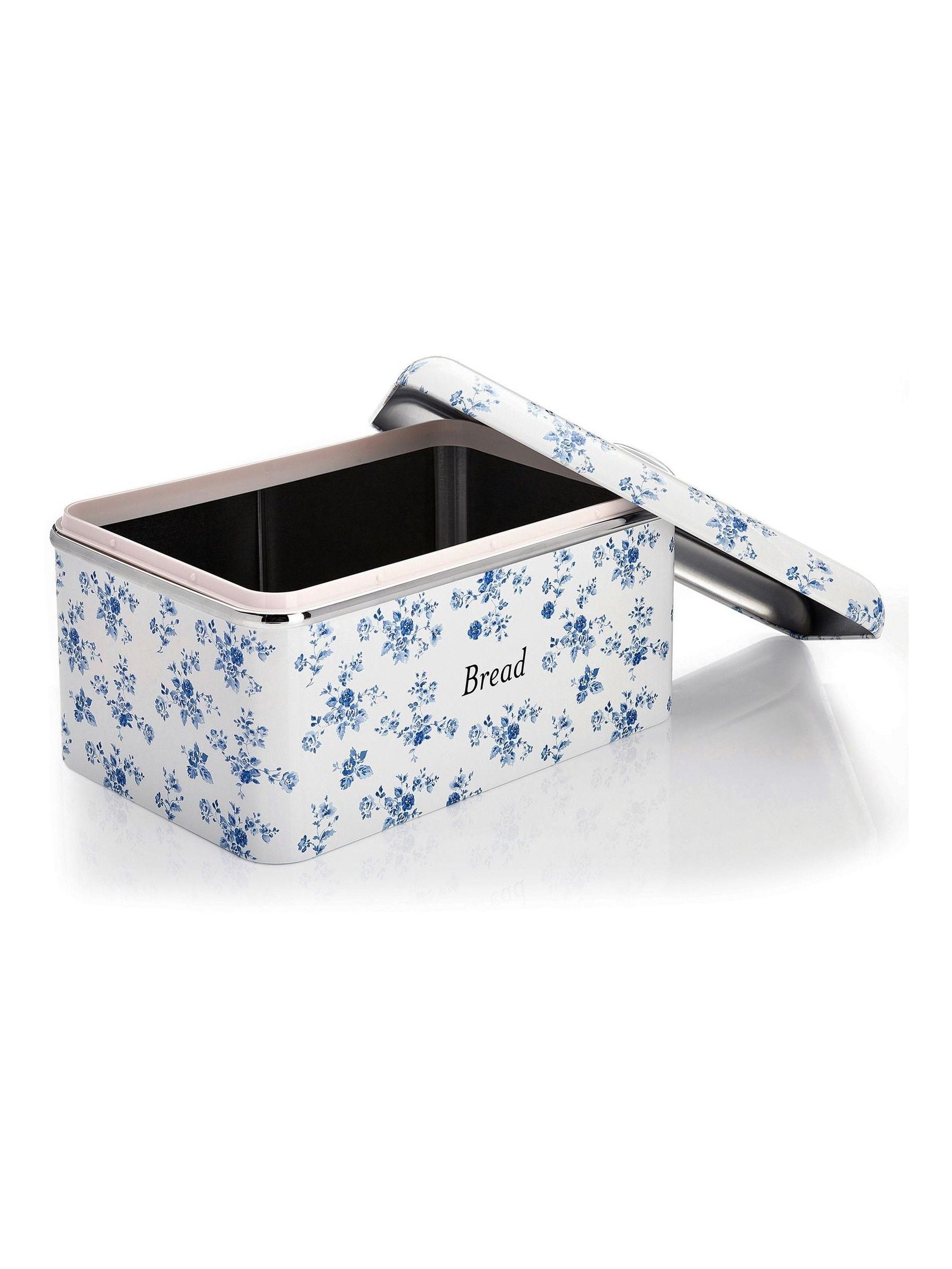 Laura Ashley China Rose bread bin stainless steel, UK version