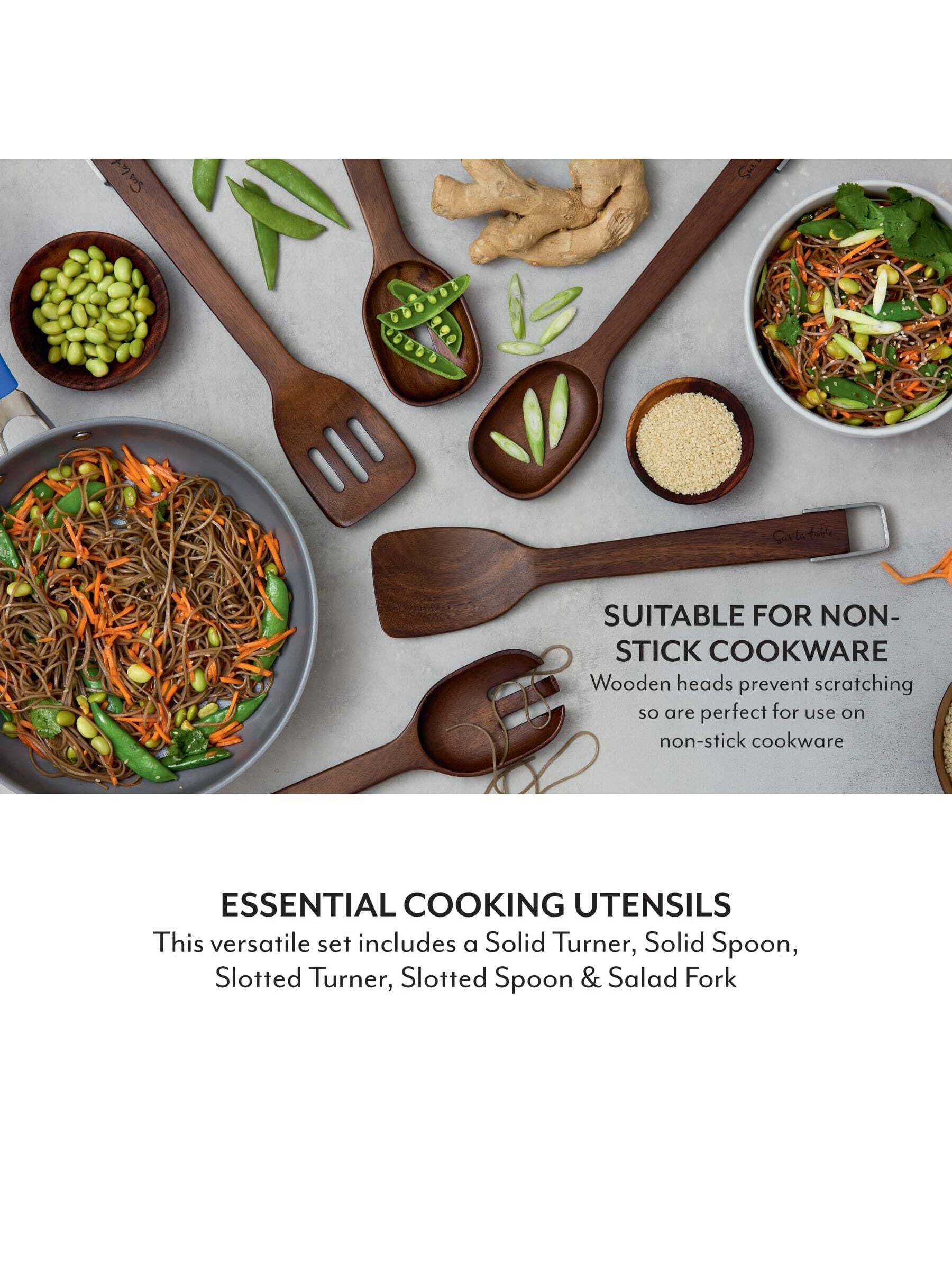 Sur La Table walnut wooden utensil set (British brand)