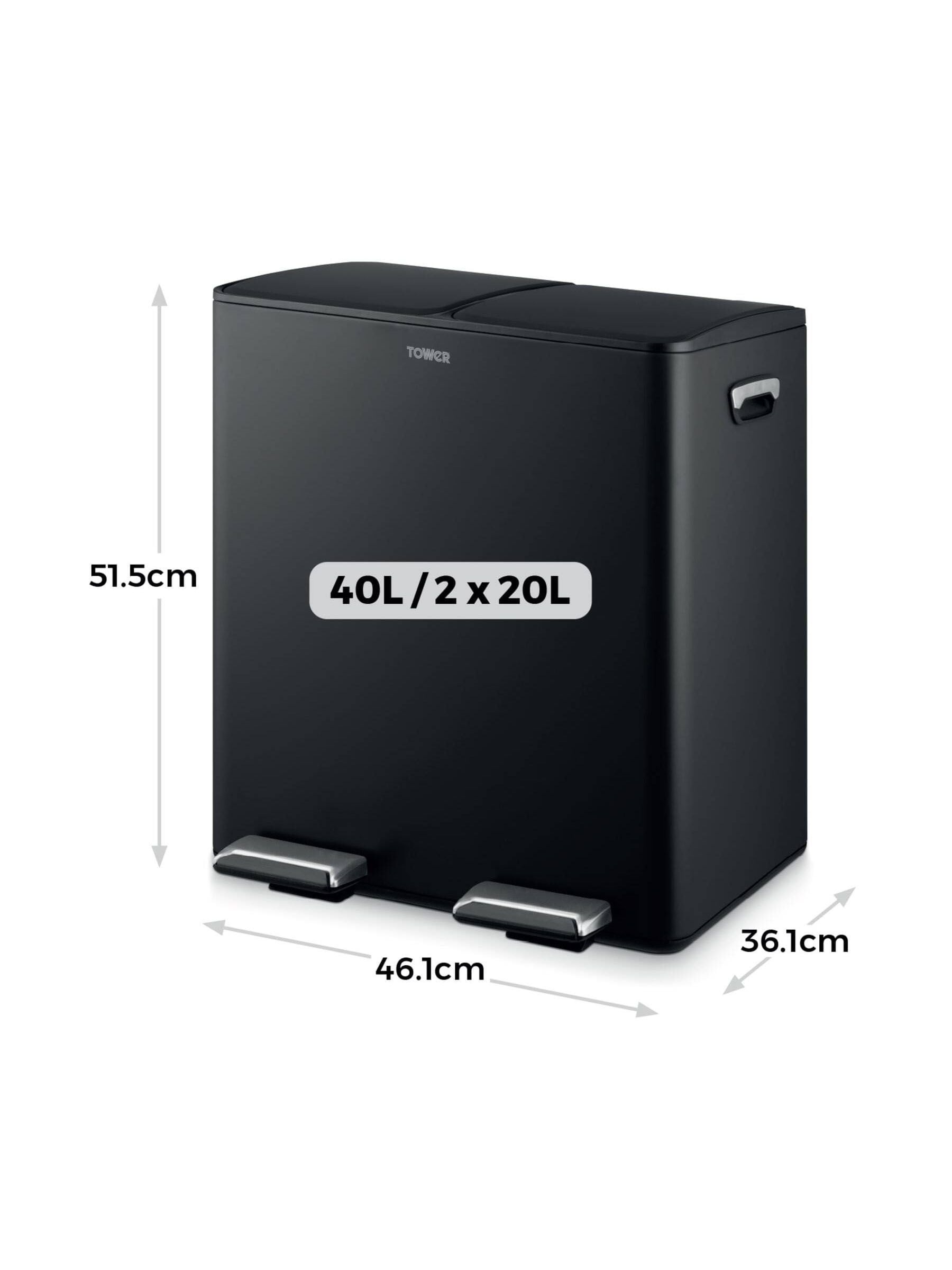 Tower black 40L pedal bin (British brand)