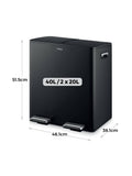 Tower black 40L pedal bin (British brand)