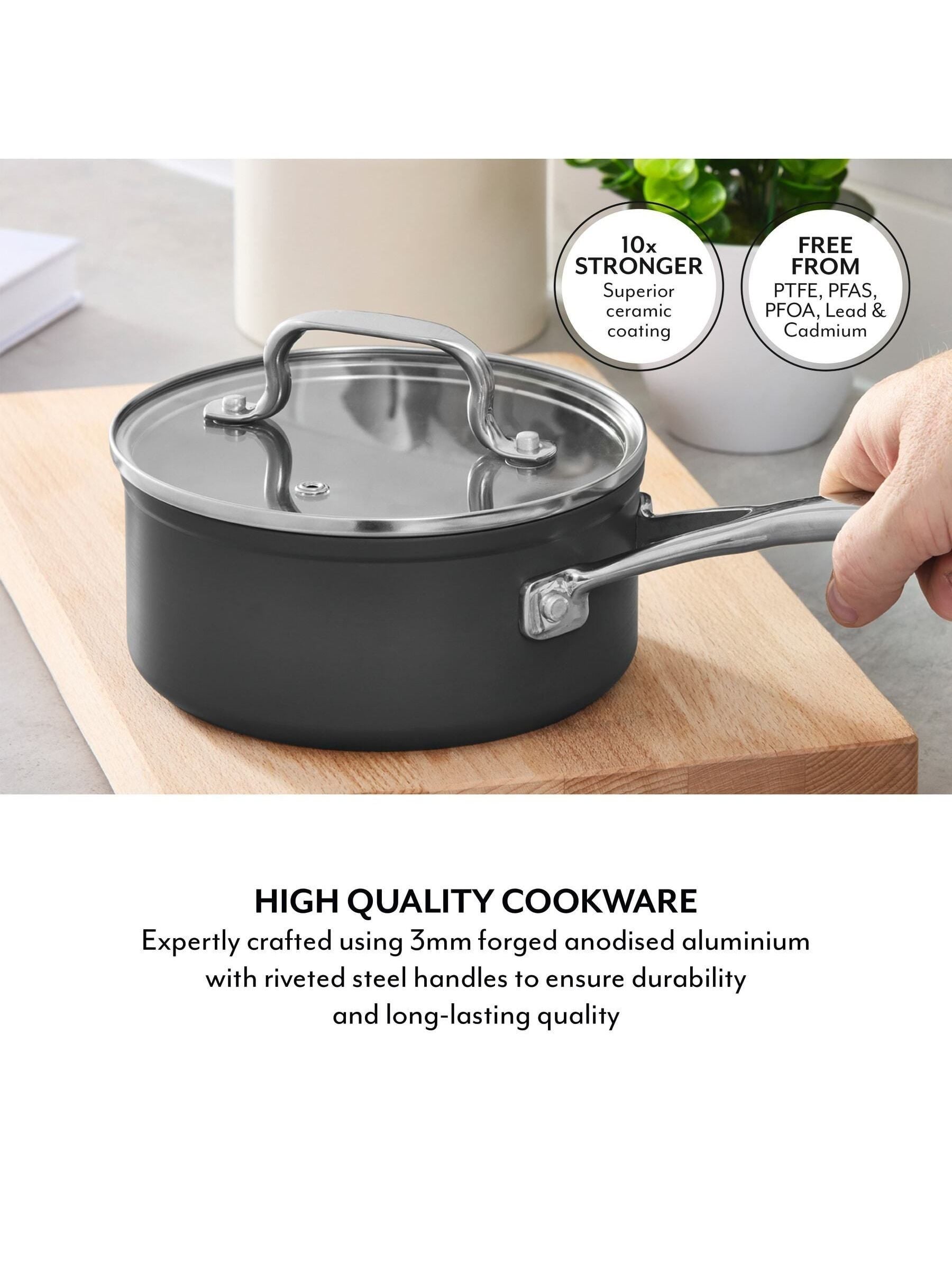 Sur La Table grey hard anodised saucepan set, imported from the UK