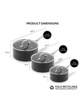 Sur La Table grey hard anodised saucepan set, imported from the UK